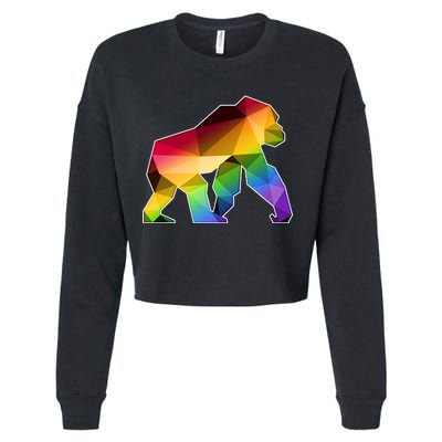 Polygon Crystal Gorilla  Cropped Pullover Crew