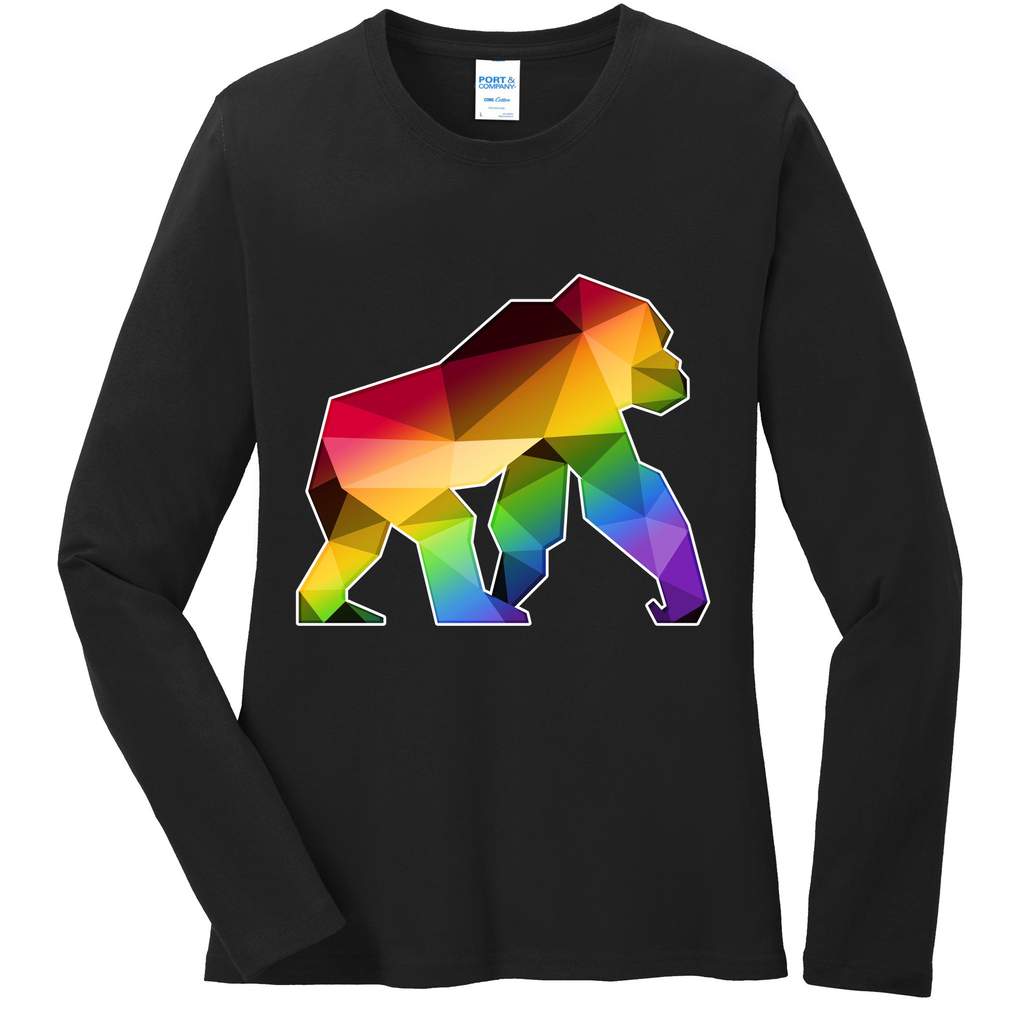 Polygon Crystal Gorilla  Ladies Long Sleeve Shirt