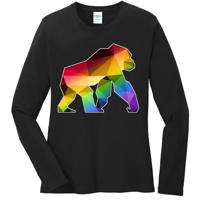 Polygon Crystal Gorilla  Ladies Long Sleeve Shirt