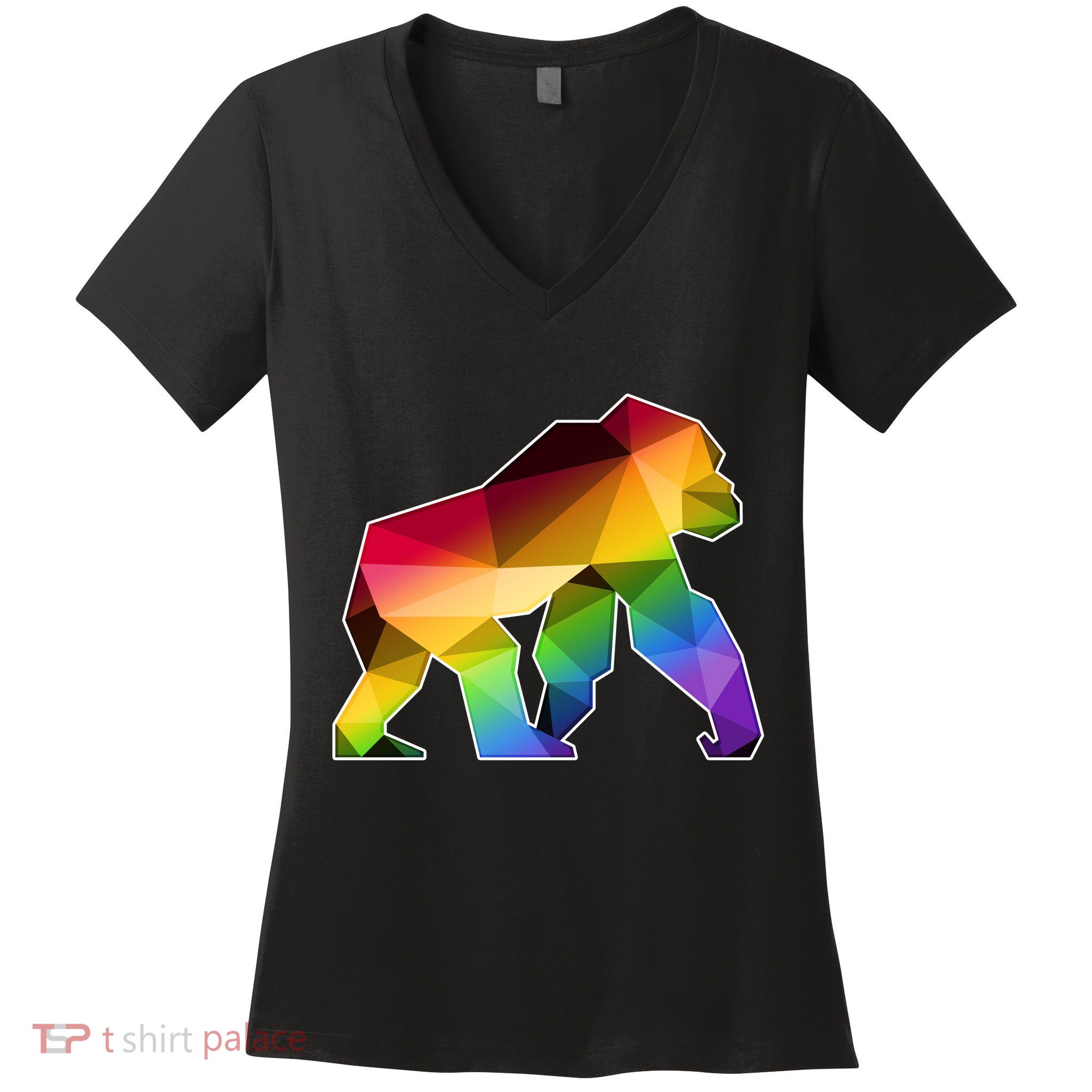 Polygon Crystal Gorilla  Women's V-Neck T-Shirt