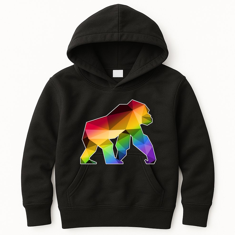 Polygon Crystal Gorilla  Kids Hoodie