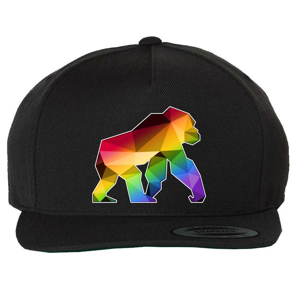 Polygon Crystal Gorilla  Wool Snapback Cap