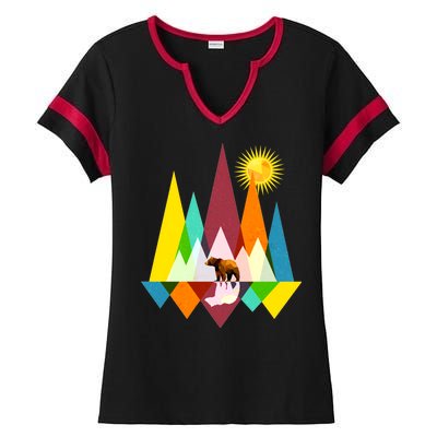 Polygon Wilderness Bear Ladies Halftime Notch Neck Tee