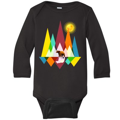 Polygon Wilderness Bear Baby Long Sleeve Bodysuit