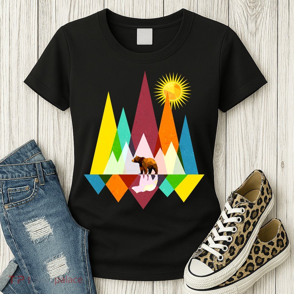 Polygon Wilderness Bear Womens T-Shirt