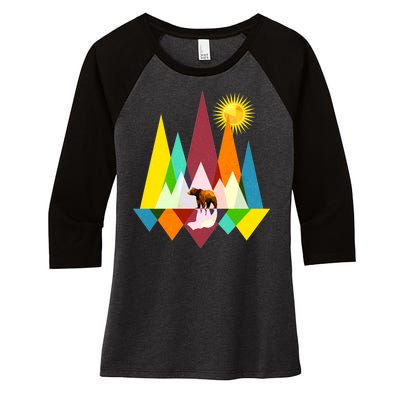 Polygon Wilderness Bear Women's Tri-Blend 3/4-Sleeve Raglan Shirt