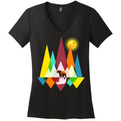 Polygon Wilderness Bear Women's V-Neck T-Shirt