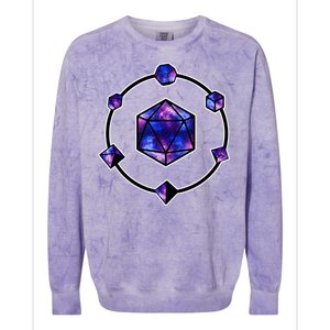 Polyhedral Dice Galaxy Circle Colorblast Crewneck Sweatshirt