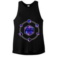 Polyhedral Dice Galaxy Circle Ladies PosiCharge Tri-Blend Wicking Tank