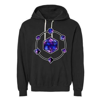 Polyhedral Dice Galaxy Circle Garment-Dyed Fleece Hoodie