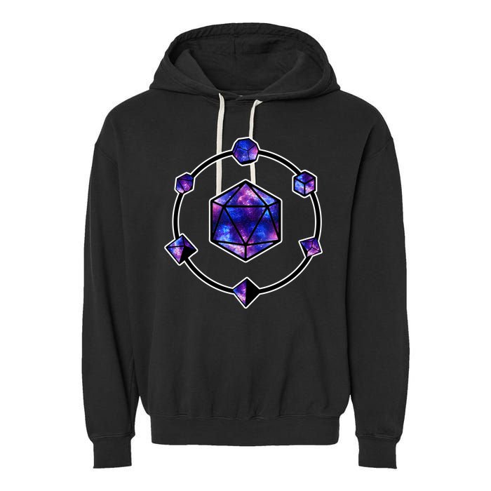 Polyhedral Dice Galaxy Circle Garment-Dyed Fleece Hoodie