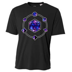 Polyhedral Dice Galaxy Circle Cooling Performance Crew T-Shirt