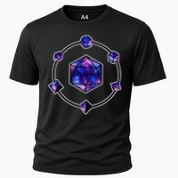 Polyhedral Dice Galaxy Circle Cooling Performance Crew T-Shirt