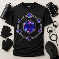 Polyhedral Dice Galaxy Circle Cooling Performance Crew T-Shirt