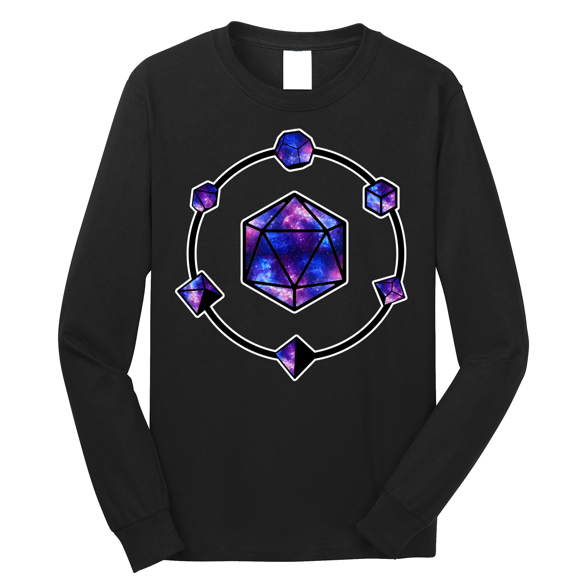 Polyhedral Dice Galaxy Circle Long Sleeve Shirt