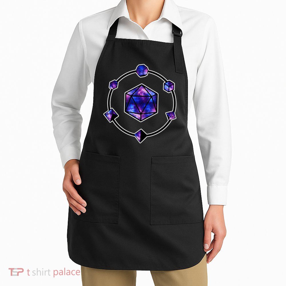 Polyhedral Dice Galaxy Circle Apron
