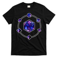 Polyhedral Dice Galaxy Circle T-Shirt