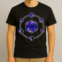Polyhedral Dice Galaxy Circle T-Shirt