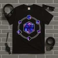 Polyhedral Dice Galaxy Circle T-Shirt