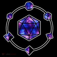Polyhedral Dice Galaxy Circle Tall T-Shirt