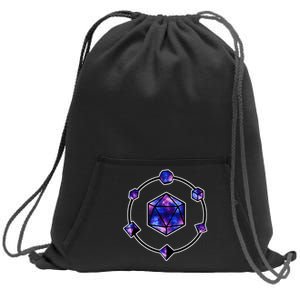 Polyhedral Dice Galaxy Circle Sweatshirt Cinch Pack Bag