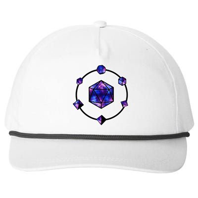 Polyhedral Dice Galaxy Circle Snapback Five-Panel Rope Hat