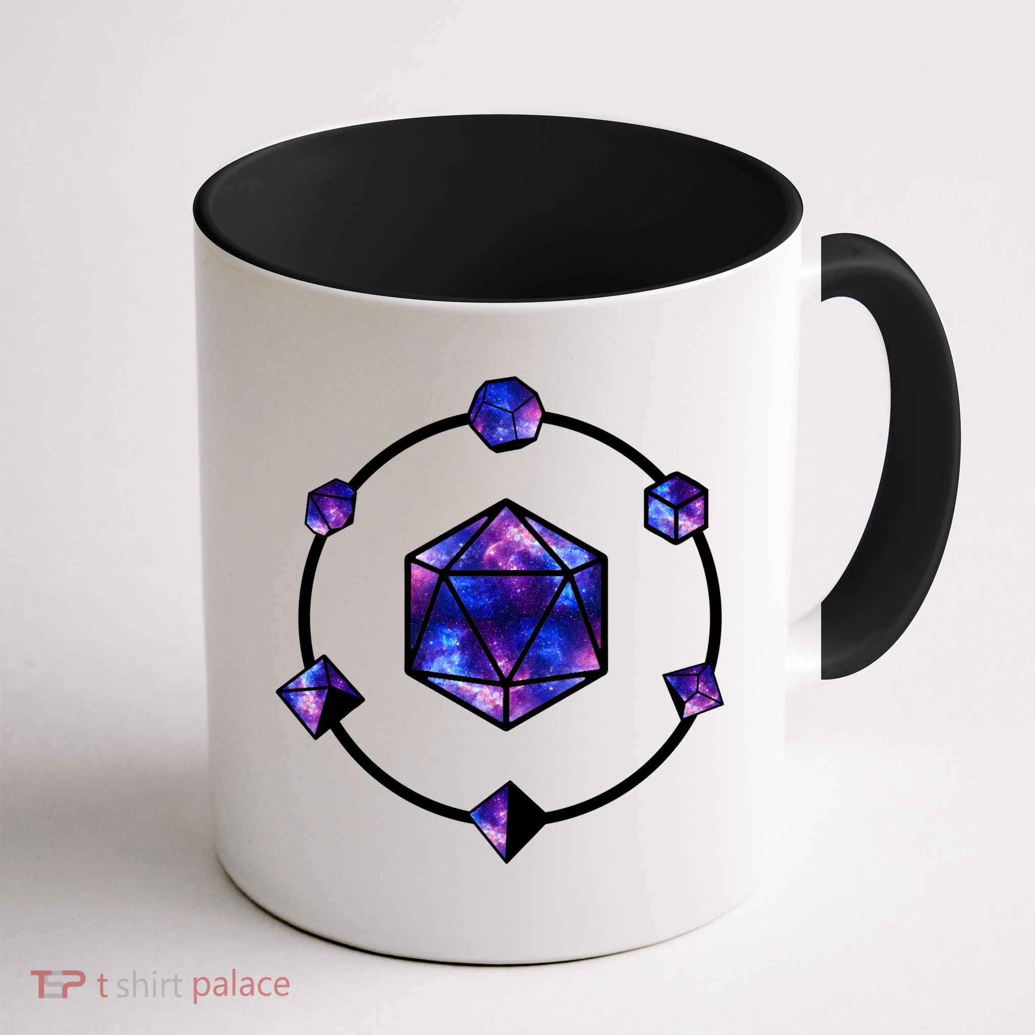 Polyhedral Dice Galaxy Circle Mug