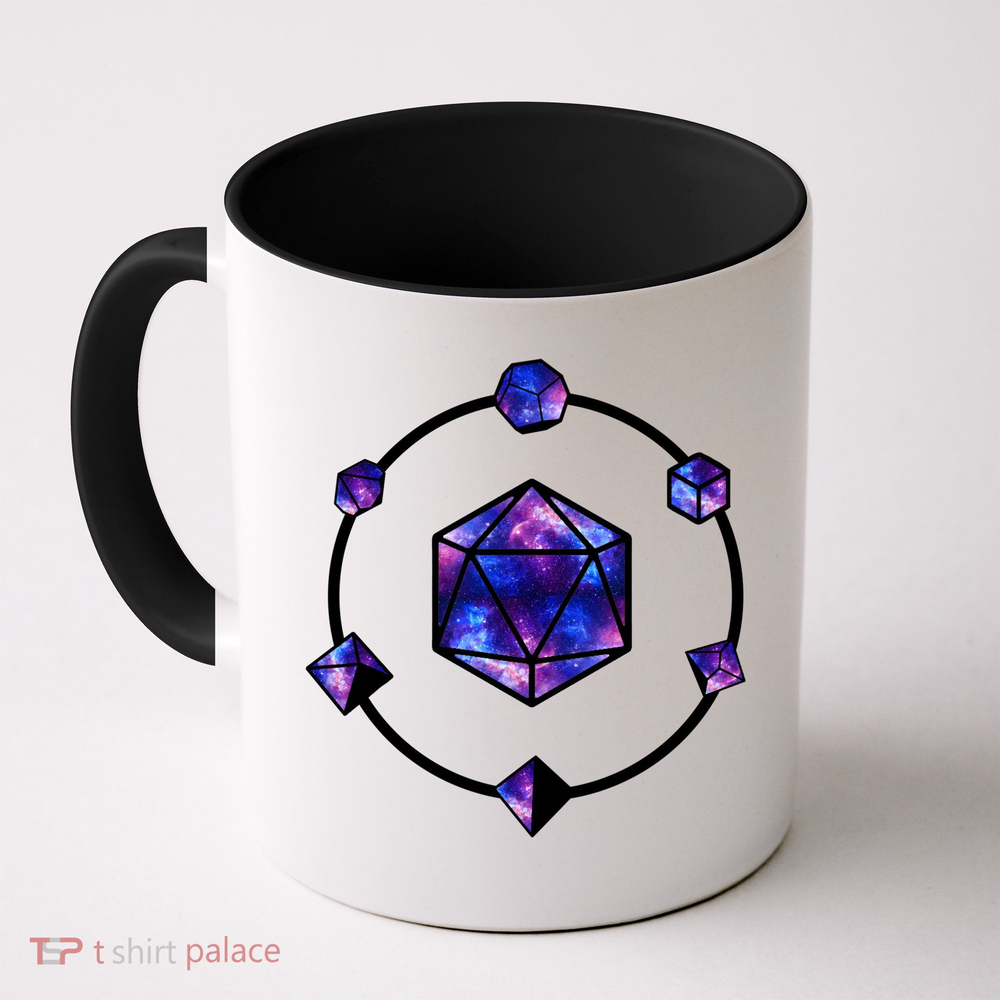 Polyhedral Dice Galaxy Circle Mug