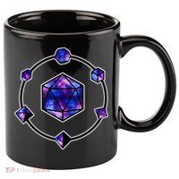 Polyhedral Dice Galaxy Circle 11oz C Handle Ceramic Mug