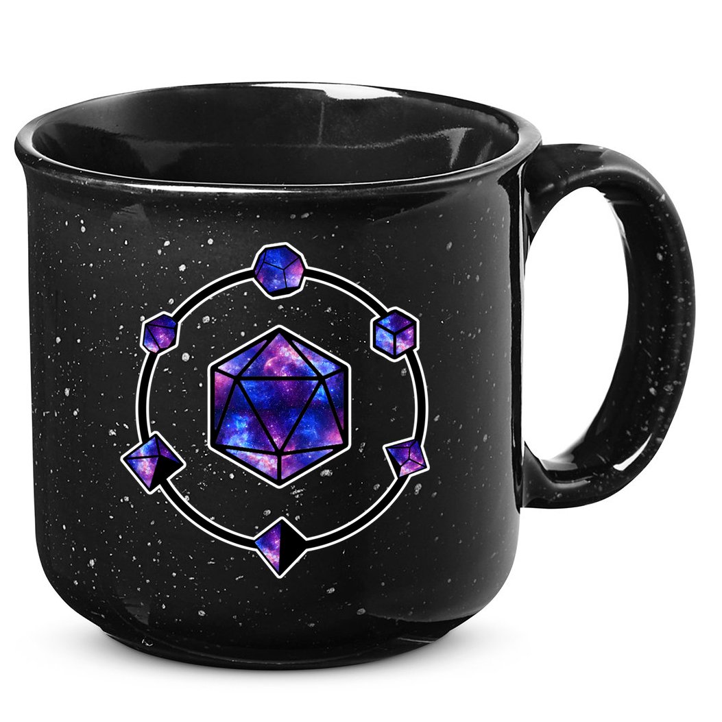 Polyhedral Dice Galaxy Circle 15oz Campfire Ceramic Mug