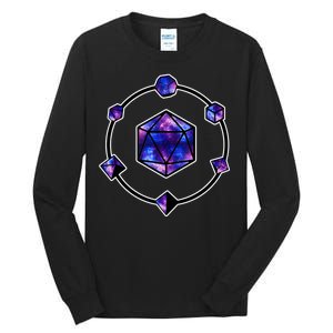 Polyhedral Dice Galaxy Circle Tall Long Sleeve T-Shirt