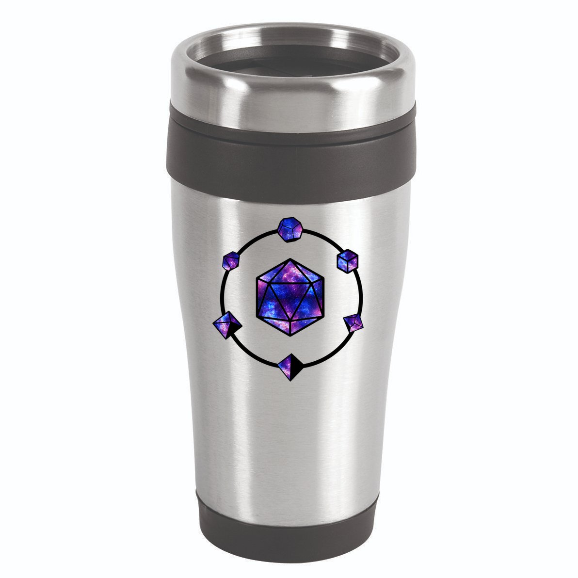 Polyhedral Dice Galaxy Circle 16oz Travel Tumbler