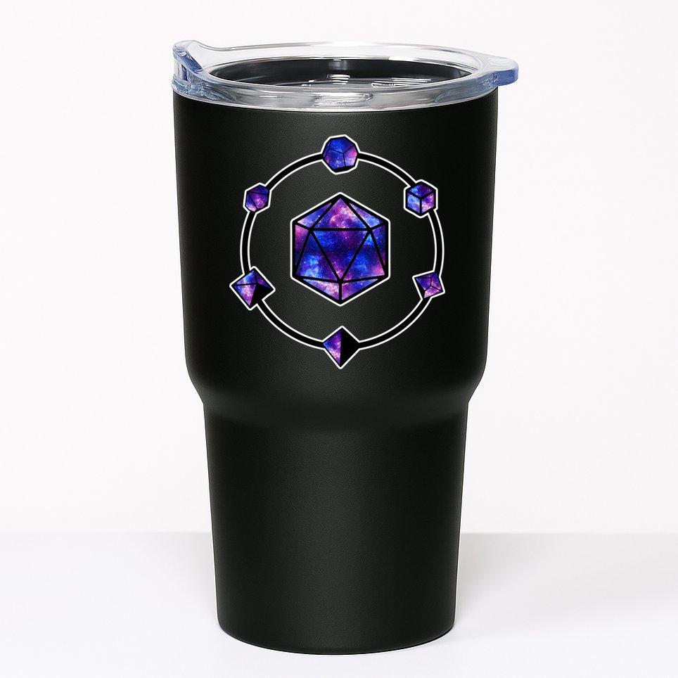 Polyhedral Dice Galaxy Circle Tumbler