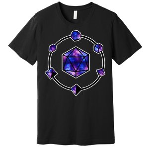 Polyhedral Dice Galaxy Circle Premium T-Shirt