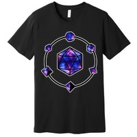 Polyhedral Dice Galaxy Circle Premium T-Shirt
