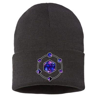 Polyhedral Dice Galaxy Circle Sustainable Knit Beanie