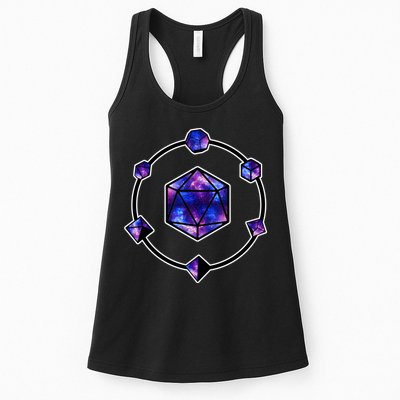 Polyhedral Dice Galaxy Circle Womens Tank Top