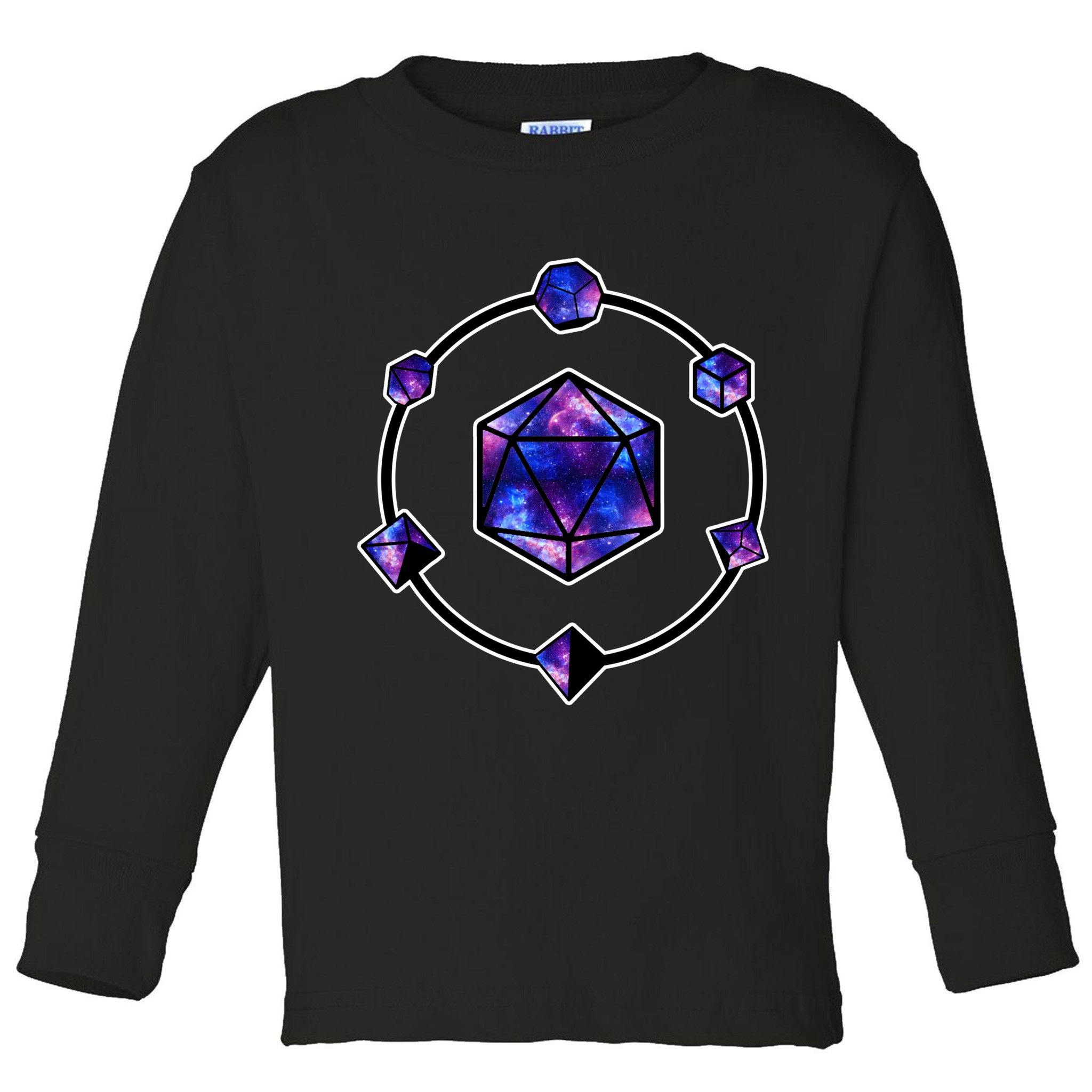 Polyhedral Dice Galaxy Circle Toddler Long Sleeve Shirt