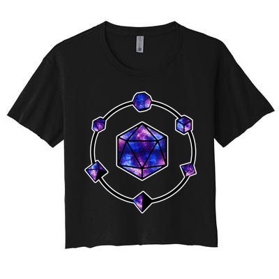 Polyhedral Dice Galaxy Circle Crop Top
