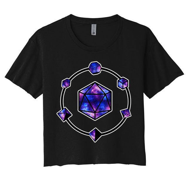 Polyhedral Dice Galaxy Circle Crop Top