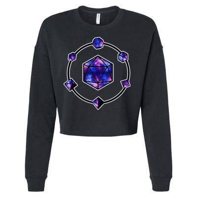 Polyhedral Dice Galaxy Circle Cropped Pullover Crew