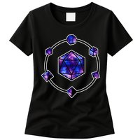Polyhedral Dice Galaxy Circle Womens T-Shirt