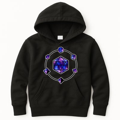 Polyhedral Dice Galaxy Circle Kids Hoodie