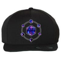 Polyhedral Dice Galaxy Circle Wool Snapback Cap