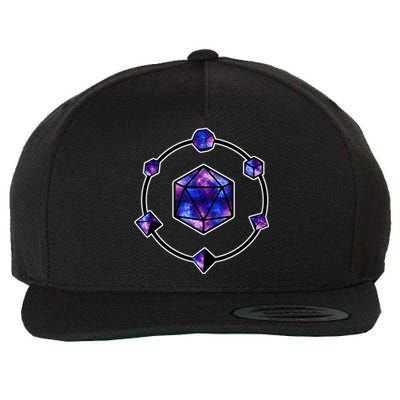 Polyhedral Dice Galaxy Circle Wool Snapback Cap