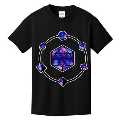 Polyhedral Dice Galaxy Circle Kids T-Shirt
