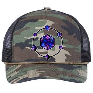 Polyhedral Dice Galaxy Circle Retro Rope Trucker Hat Cap