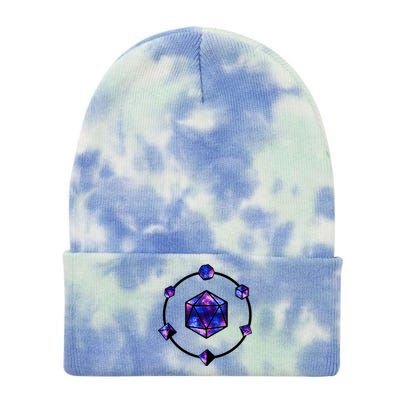 Polyhedral Dice Galaxy Circle Tie Dye 12in Knit Beanie