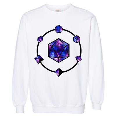 Polyhedral Dice Galaxy Circle Garment-Dyed Sweatshirt