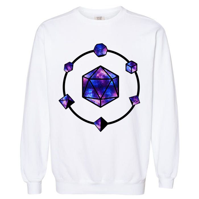 Polyhedral Dice Galaxy Circle Garment-Dyed Sweatshirt
